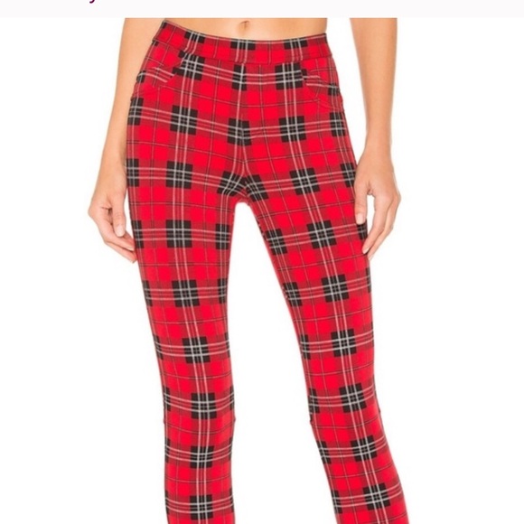 Sanctuary -  Christmas RED plaid leggings - WOMEN SMALL worn once - Picture 8 of 9